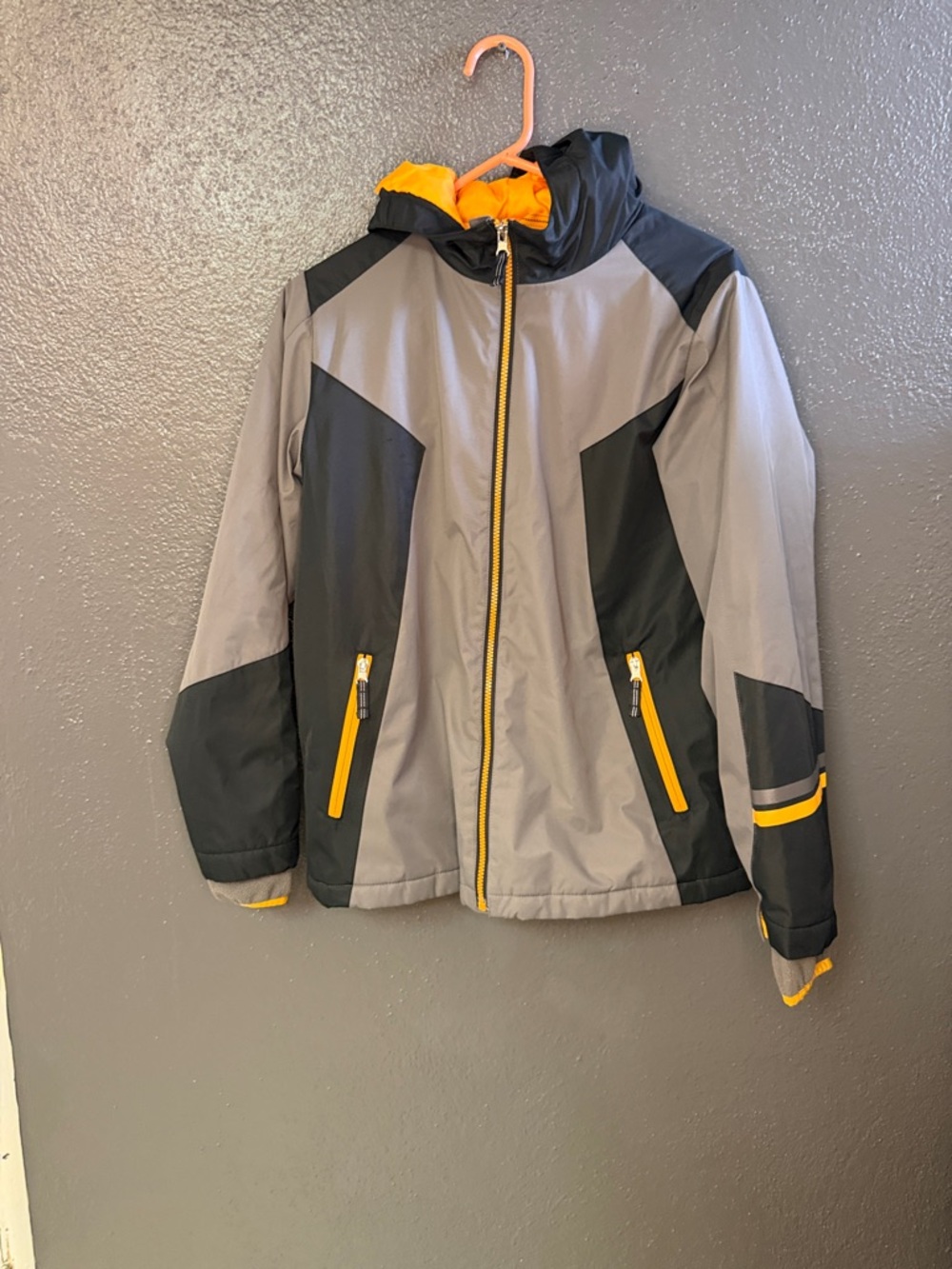 Lands' End Kids Gray & Black Winter Coat with Hood